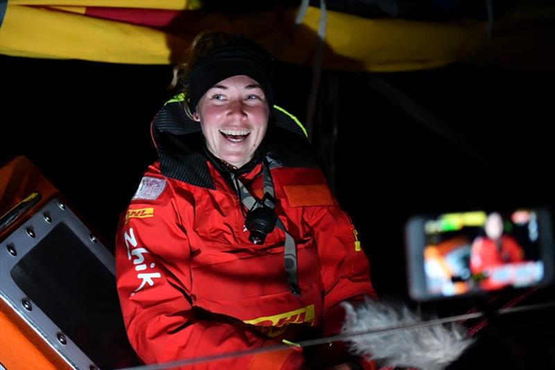 Susie Goodall in good form last night after arriving at the Hobart pit-stop in 4th place - photo © Christophe Favreau / PPL / GGR