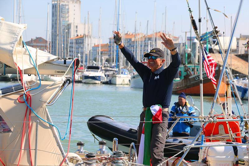 Istvan Kopar acknowledges the warm welcome on his return - 2019 Golden Globe Race photo copyright Jane Zhou / GGR / PPL taken at  and featuring the Golden Globe Race class