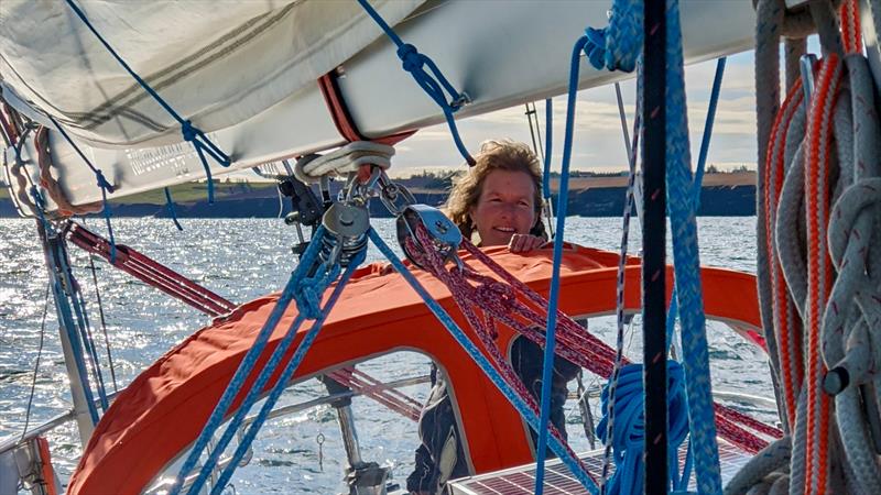 Kirsten Neuschäfer setting sail from Nova Scotia on her Cape George 36 ‘Minnehaha' bound for Cape Town, 8.000 miles southeast photo copyright Team Kirsten/ GGR2022 taken at Royal Cape Yacht Club and featuring the Golden Globe Race class