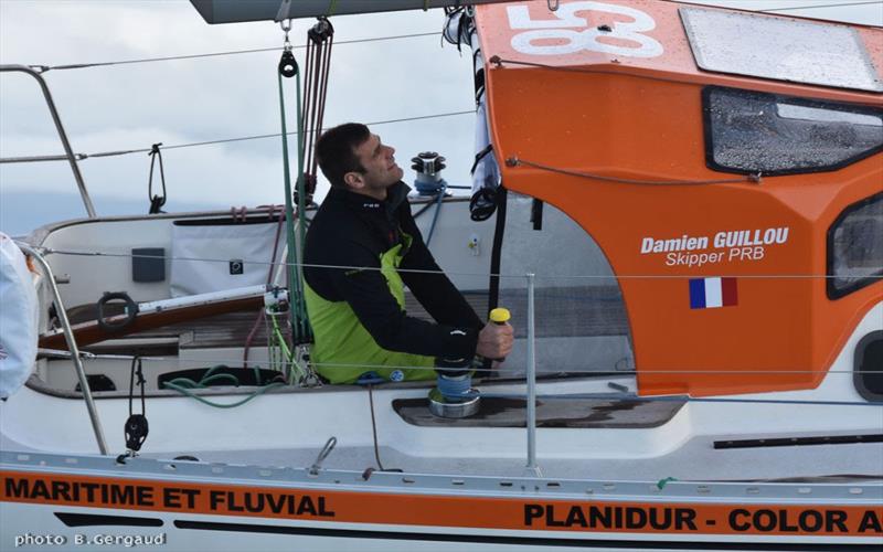 Damien Guillou (FR) onboard his Rustler 36 ” PRB” photo copyright Bernard Gergaud taken at  and featuring the Golden Globe Race class
