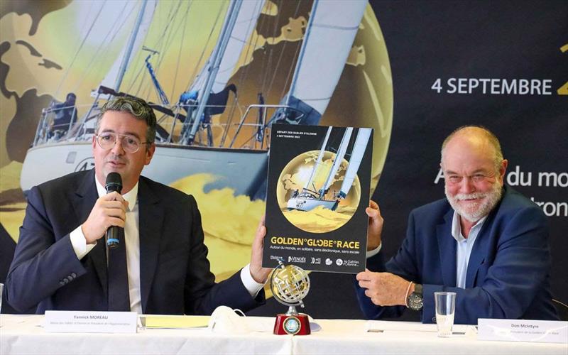 Mr. Yannick Moreau and Don McIntyre – Golden Globe Race 2022 photo copyright City of Les Sables d’Olonne taken at  and featuring the Golden Globe Race class