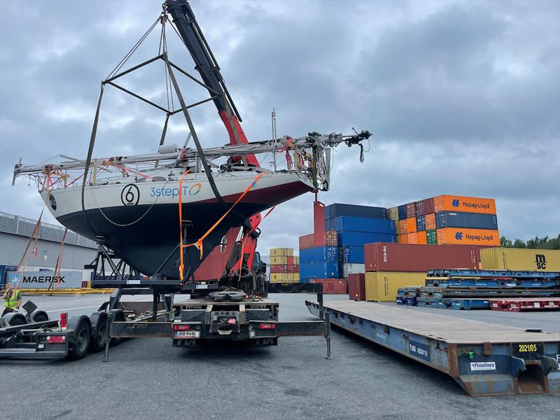 Tapio Lehtinen chose to ship his yacht to Bilbao rather than sail her through the Baltic, Channel and Bay of Biscay photo copyright Tapio Lehtinen Sailing taken at  and featuring the Golden Globe Race class