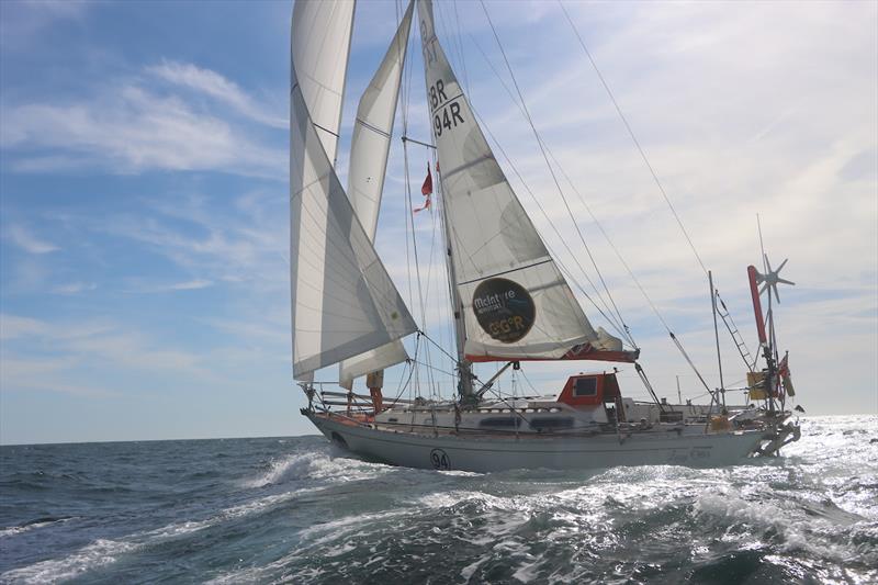 Ertan Beskardes (UK) was hit by a wave ondeck, fell  into his cockpit and was knocked unconscious - photo © GGR2022 / Nora Havel