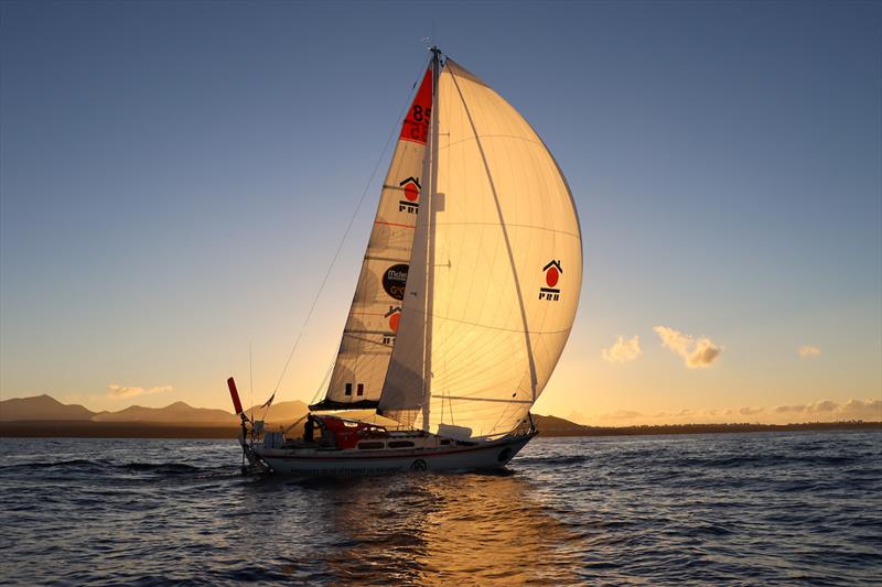 Damien Guillou has spent the whole week under his max spinnaker and should catch up further with the fleet blocked by a low pressure over the weekend photo copyright GGR2022 / Nora Havel taken at  and featuring the Golden Globe Race class