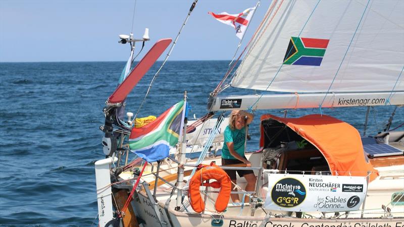Kirsten, from 10th in Biscay to fighting for 4th place before the Cape verde Islands photo copyright Golden Globe Race taken at  and featuring the Golden Globe Race class
