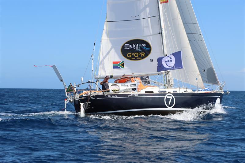 Skipper Jeremy Bagshaw arriving at the waypoint on Lanzarote, Rubicon Marina September 18th in 10th position photo copyright GGR22 / Nora Havel taken at  and featuring the Golden Globe Race class