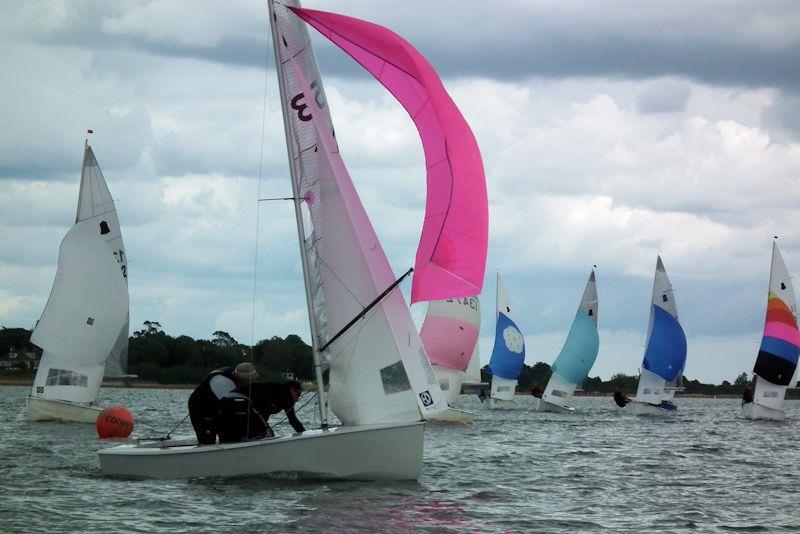 Maurice Cheal and Yossi win the GP14 Southern Area Championships at Maylandsea Bay photo copyright Neil Raven taken at Maylandsea Bay Sailing Club and featuring the GP14 class