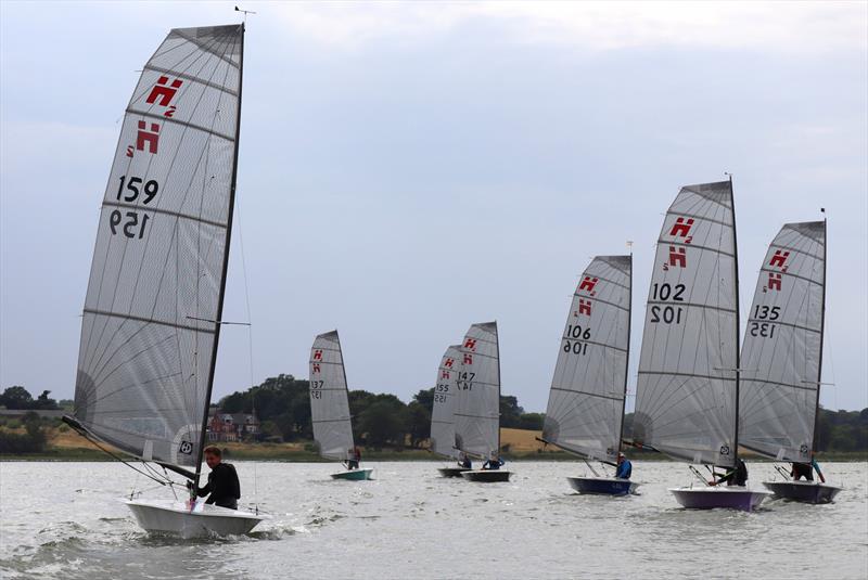 Josh Hamer in 'Dirty Martini' leads the fleet in the second race of the Deben H2 Open photo copyright Keith Callaghan taken at Deben Yacht Club and featuring the Hadron H2 class