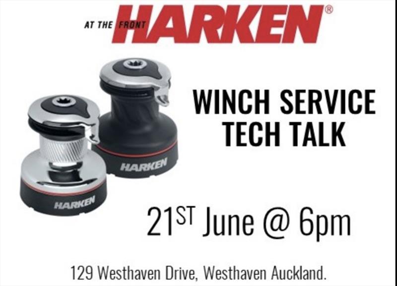 Harken Tech Talk - June 21 at 6.00pm photo copyright Harken NZ taken at Royal New Zealand Yacht Squadron and featuring the  class