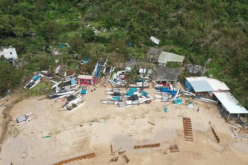 Devastation amongst the Hobie fleet on the back of Tuesday's Typhoon photo copyright Tong Shing taken at  and featuring the Hobie 16 class