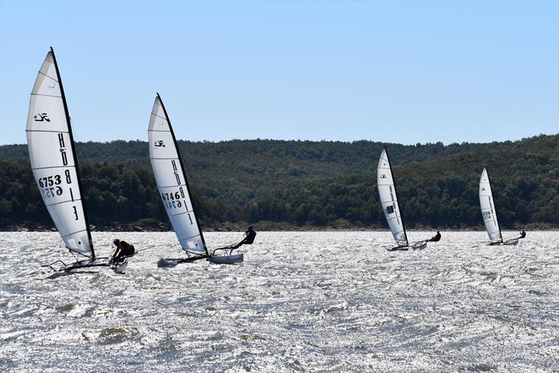 Hobie racecourse action photo copyright Kenny McIntosh taken at Perry Yacht Club and featuring the Hobie 18 class