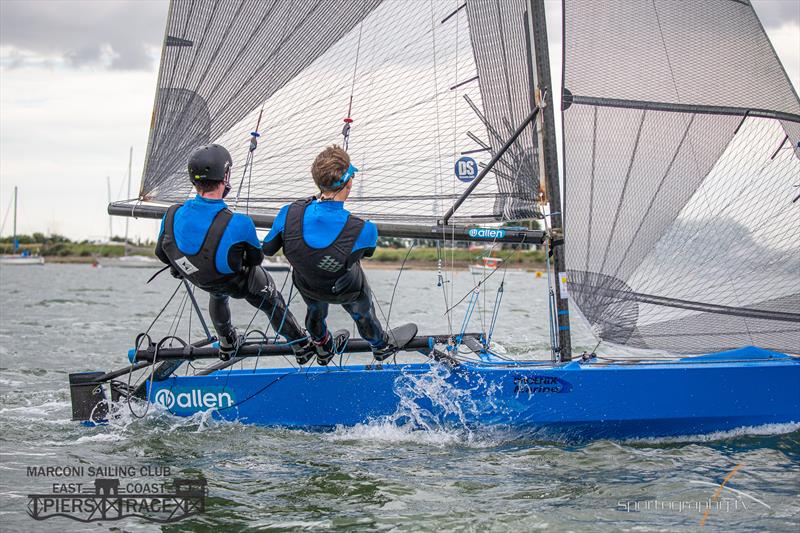 East Coast Piers Race photo copyright Alex Irwin / www.sportography.tv taken at Marconi Sailing Club and featuring the International 14 class