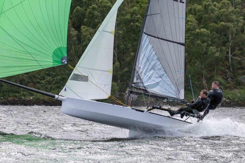 Adam Ovington and Stu Keegan during the 61st Lord Birkett Memorial Trophy at Ullswater  photo copyright Tim Olin / www.olinphoto.co.uk taken at Ullswater Yacht Club and featuring the International 14 class