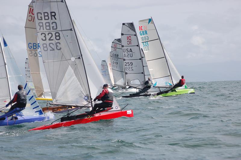 Phil Robbin in 328 nails the start, only to capsize when leading into Mark 1 on day 5 of the International Canoe Worlds at Pwllheli photo copyright David Henshall taken at Plas Heli Welsh National Sailing Academy and featuring the International Canoe class