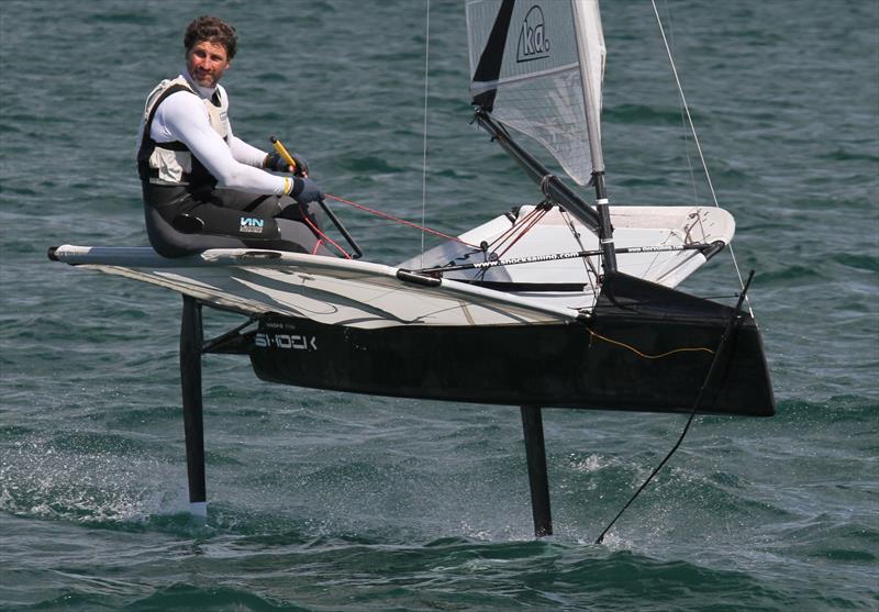 Simon Hiscocks on day 3 of the International Moth UK Nationals in Weymouth - photo © Mark Jardine / IMCA UK