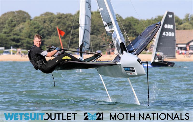 Paul Gliddon on day 3 of the Wetsuit Outlet UK Moth Nationals 2021 photo copyright Mark Jardine / IMCA UK taken at Stokes Bay Sailing Club and featuring the International Moth class