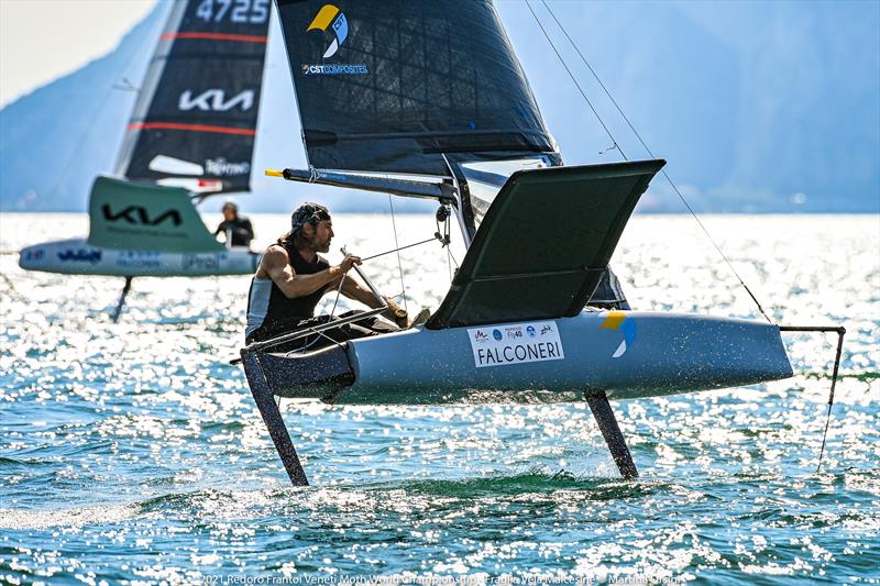 International Moth Worlds 2021 day 2 photo copyright Martina Orsini taken at Fraglia Vela Malcesine and featuring the International Moth class