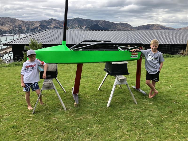 Jonty and Will Leech very proud of ther FLY  photo copyright Dan Leech taken at Naval Point Club Lyttelton and featuring the International Moth class