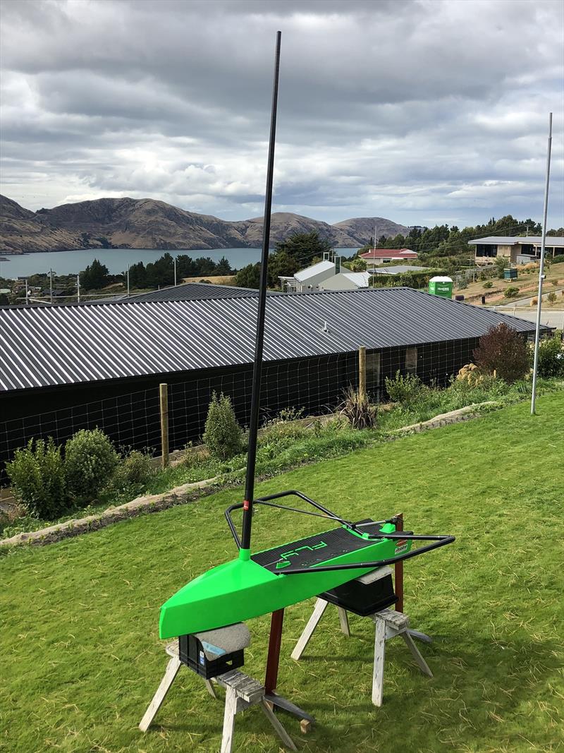 The FLY with the two piece carbon mast fitted photo copyright Dan Leech taken at Naval Point Club Lyttelton and featuring the International Moth class