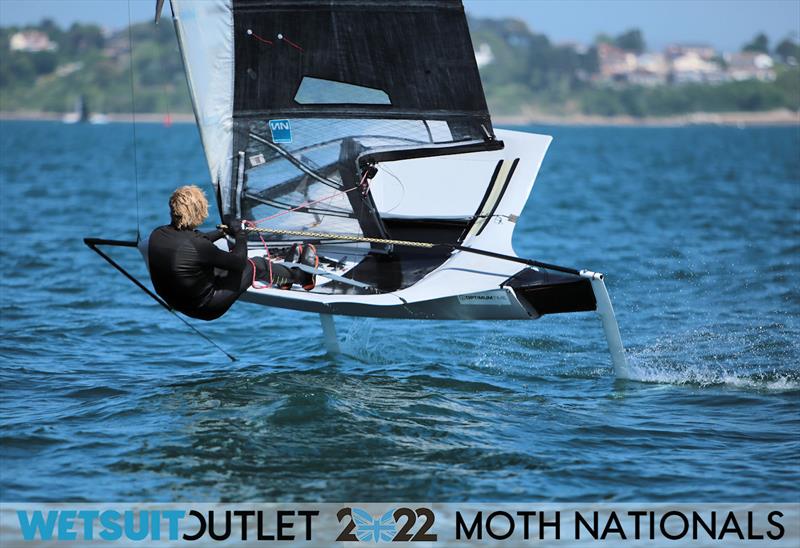 Alex Adams on Day 3 of the 2022 Wetsuit Outlet UK Moth Class Nationals at the WPNSA photo copyright Mark Jardine / IMCA UK taken at Weymouth & Portland Sailing Academy and featuring the International Moth class
