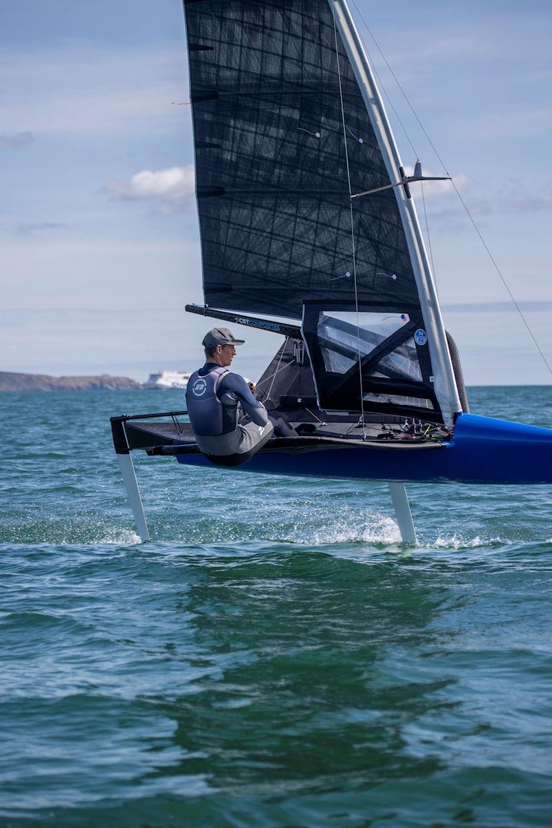 National Champion Ewan McMahon in an Exocet during the 2022 Irish Moth Nationals at Dun Laoghaire photo copyright Sean Hannon  / @sean_hannon1  taken at Royal St George Yacht Club and featuring the International Moth class