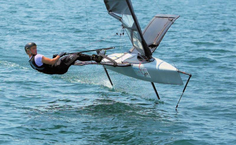 Jacob Pye (NZL)  - Day 5 of the Wetsuit Outlet and Zhik International Moth World Championship 2023 photo copyright Mark Jardine / IMCAUK taken at Weymouth & Portland Sailing Academy and featuring the International Moth class