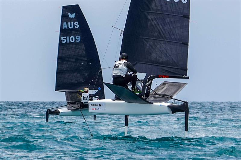 Jacob Pye (NZL) - Day 2 - 2024 PredictWind Moth Oceania. Manly Sailing Club. January 2, 2025 photo copyright Sam Thom  taken at Manly Sailing Club and featuring the International Moth class