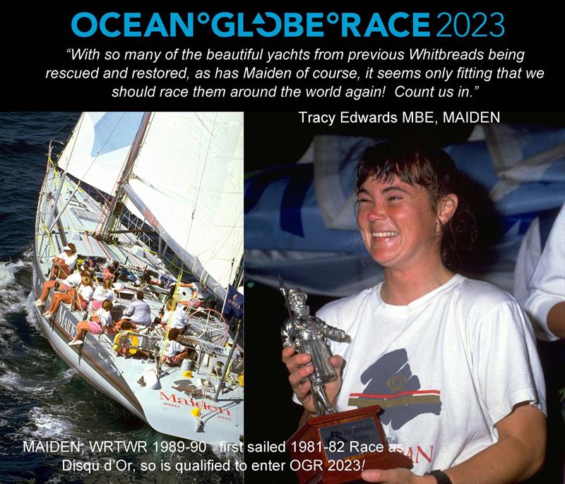 Tracey Edwards, skipper of Maiden, one of the entries in the Ocean Globe Race photo copyright Ocean Globe Race taken at  and featuring the IOR class