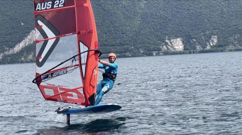 Harry Joyner training in Garda photo copyright International iQFOiL Class Association taken at  and featuring the iQFoil class