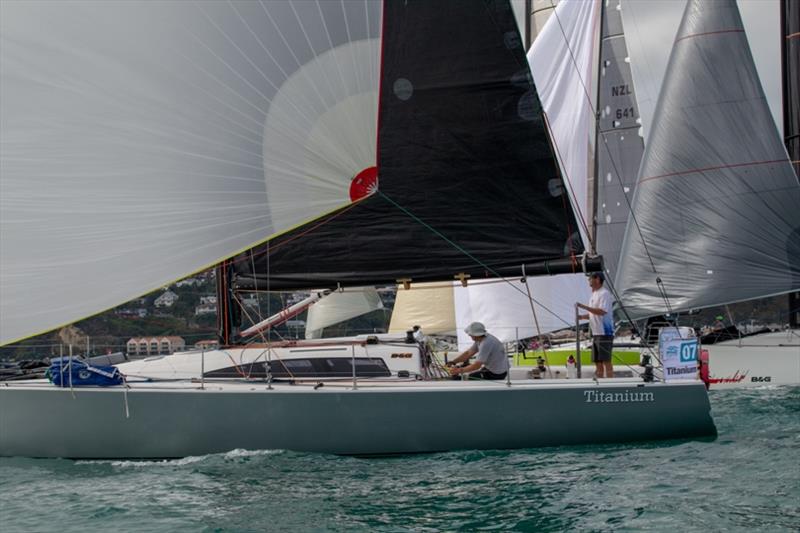 Titanium starting Leg 4 in Napier - 2019 SSANZ Two Handed Round New Zealand Race photo copyright Deb Williams taken at  and featuring the IRC class