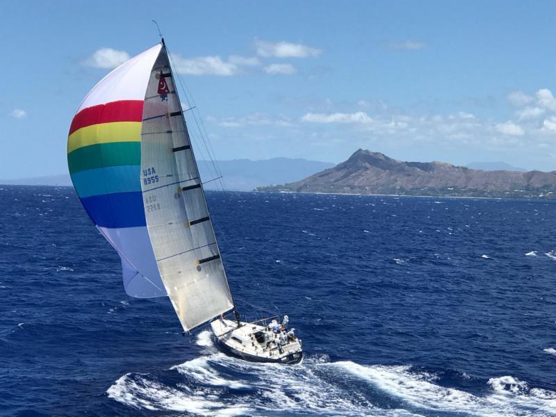 Merlin hauls the mail towards the finishing line of the 2017 Transpac with designer and skipper Bill Lee aboard. - photo © Image courtesy of Sharon Green