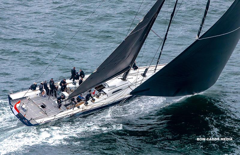 Powering along on the beam reach with Black Jack - CYCA Bird Island Race photo copyright Bow Caddy Media taken at Cruising Yacht Club of Australia and featuring the IRC class