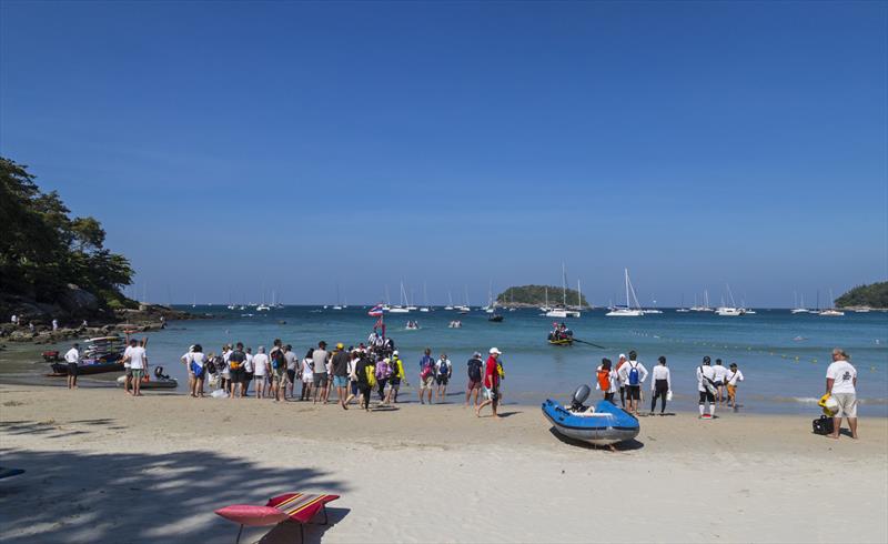 Heading for the boats. Phuket King's Cup 2019 photo copyright Guy Nowell / Phuket King's Cup taken at Royal Varuna Yacht Club and featuring the IRC class