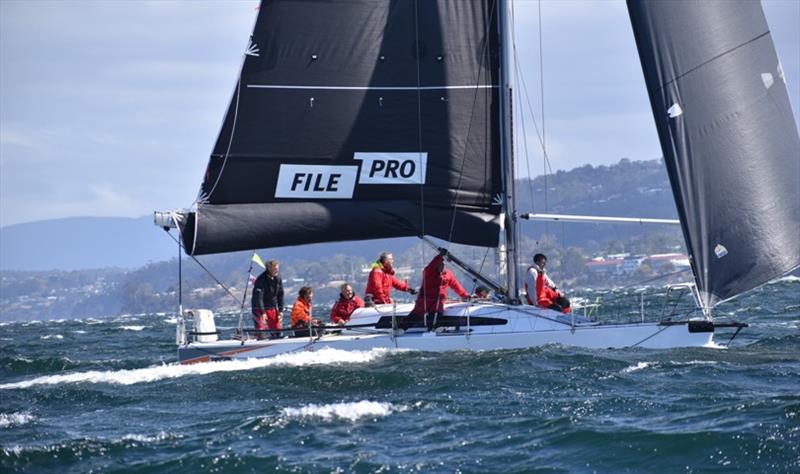 FilePro handled the difficult conditions on the River Derwent to win Racing Division 1 on Performance Handicap - Banjo's Shoreline Crown Series Bellerive Regatta 2020 photo copyright Jane Austin taken at Bellerive Yacht Club and featuring the IRC class