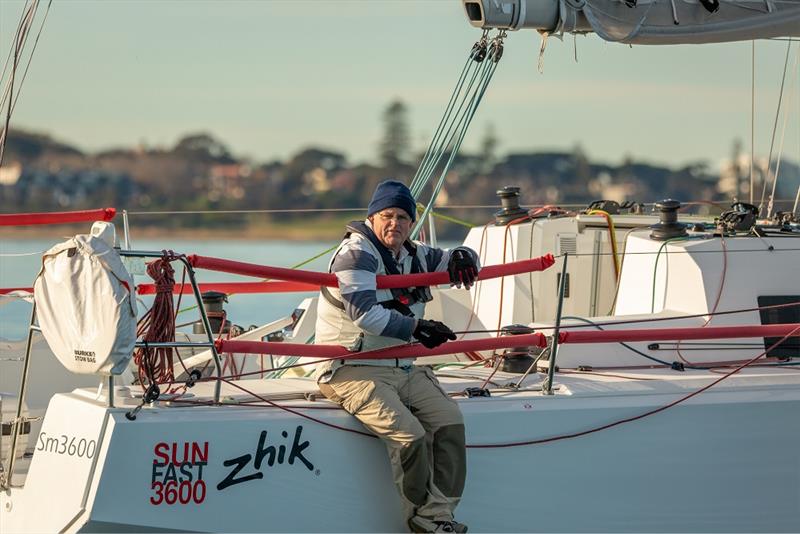 Rod Smallman rugged up on Maverick - ORCV Winter Series photo copyright Dave Hewison taken at Ocean Racing Club of Victoria and featuring the IRC class