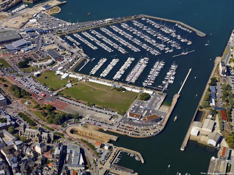 Aerial view of the host port - Cherbourg, France where the massive fleet will be berthed and sailors from around the world will enjoy the festivities and fantastic atmosphere on arrival - photo © www.leuropevueduciel