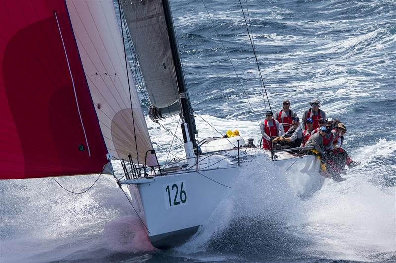 Mike Pritchard's Cookson 50 powering downwind in the 2019 Rolex Sydney Hobart photo copyright Andrea Francolini taken at Derwent Sailing Squadron and featuring the IRC class