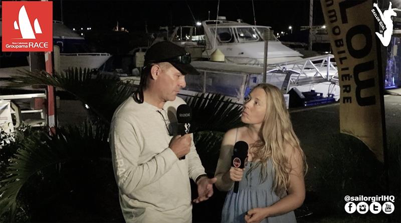 Nic Douglass talks with Stuart Minchin - 2022 New Caledonia Groupama Race photo copyright Nic Douglass @sailorgirlHQ taken at Cercle Nautique Calédonien and featuring the IRC class