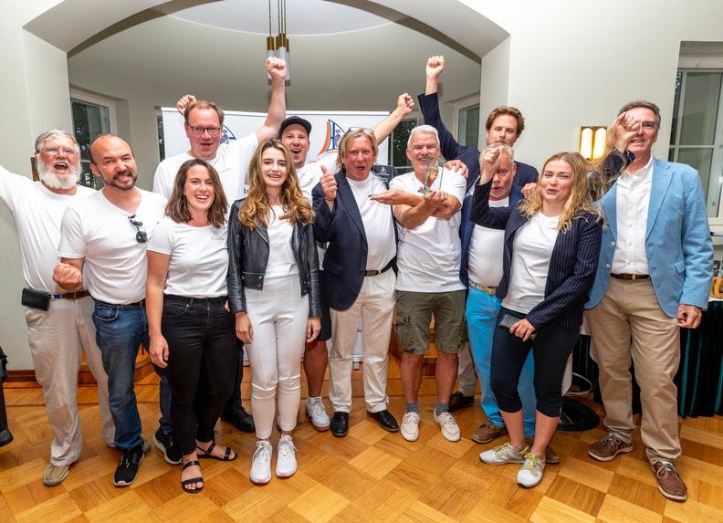 Ari Känsäkoski (centre) was racing on Kenneth Bjoerklund Enderpearl and spoke on behalf of the Ocean Racing Alliance at the Roschier Baltic Sea Race Prizegiving photo copyright Pepe Korteniemi taken at Royal Ocean Racing Club and featuring the IRC class