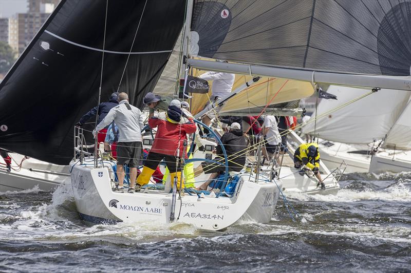 Molon Labe dealing with traffic and the conditions - Sydney Harbour Regatta - photo © Andrea Francolini