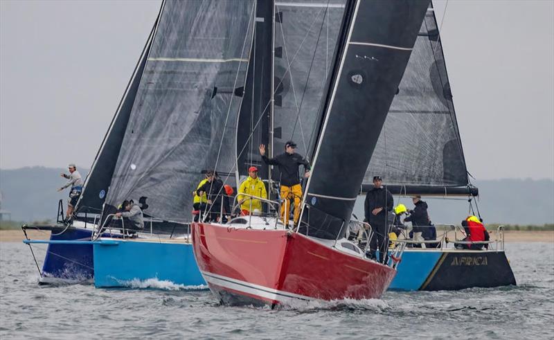 Rikki (foreground), Africa and Denali at the start of Edgartown Race Weekend's 'Round-the-Island race photo copyright Stephen Cloutier taken at Edgartown Yacht Club and featuring the IRC class