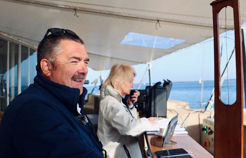 RORC Racing Manager Steve Cole & Janet Grosvenore on RYS Platform - 2023 RORC IRC Double-Handed Nationals photo copyright Louay Habib / RORC taken at Royal Ocean Racing Club and featuring the IRC class