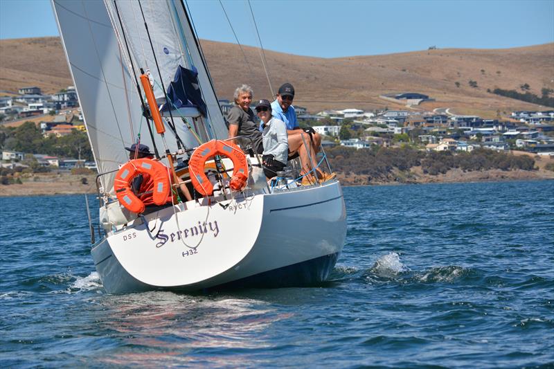 Combined Clubs Harbour Pennant Race 4: All smiles aboard Serenity and a 2nd place in Division 3 photo copyright Colleen Darcey taken at Derwent Sailing Squadron and featuring the IRC class