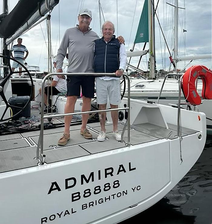 John Bertrand with his great mate, Andrew Plympton on board the very aptly named, Admiral photo copyright Taken with Andrew Plymton's own phone taken at Sandringham Yacht Club and featuring the IRC class