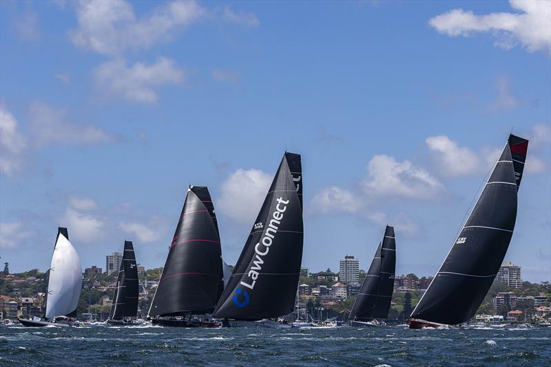The fleet rocketing off the start - 2024 SOLAS Big Boat Challenge photo copyright CYCA | Andrea Francolini taken at Cruising Yacht Club of Australia and featuring the IRC class