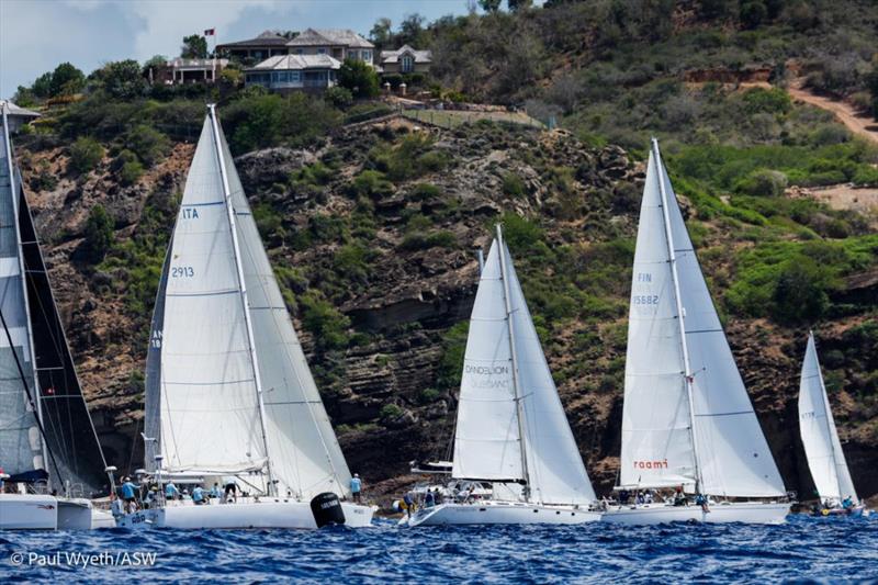 Sebastian Gylling's Finnish Swan 51 Eira and CSA Club Class A on day 3 at Antigua Sailing Week - photo © Paul Wyeth / pwpictures.com