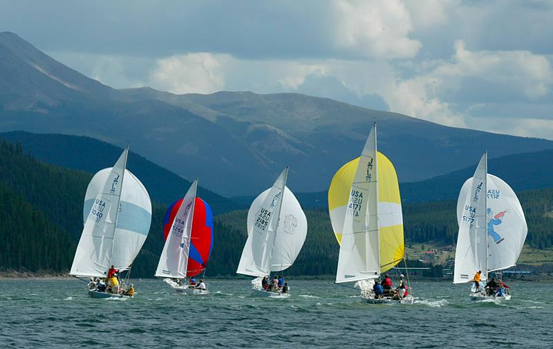 J/24s negotiate Colorado's shifty mountain breezes at the Dillon Open Regatta photo copyright Dillon Open Regatta taken at Dillon Yacht Club and featuring the J/24 class