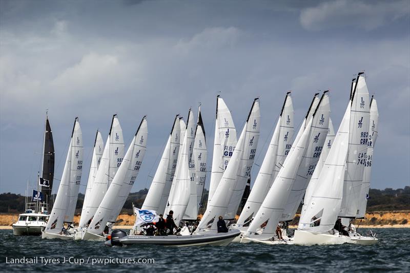 21 J/70 Teams racing on day 2 of the 2020 Landsail Tyres J-Cup photo copyright Paul Wyeth / www.pwpictures.com taken at Royal Ocean Racing Club and featuring the J70 class