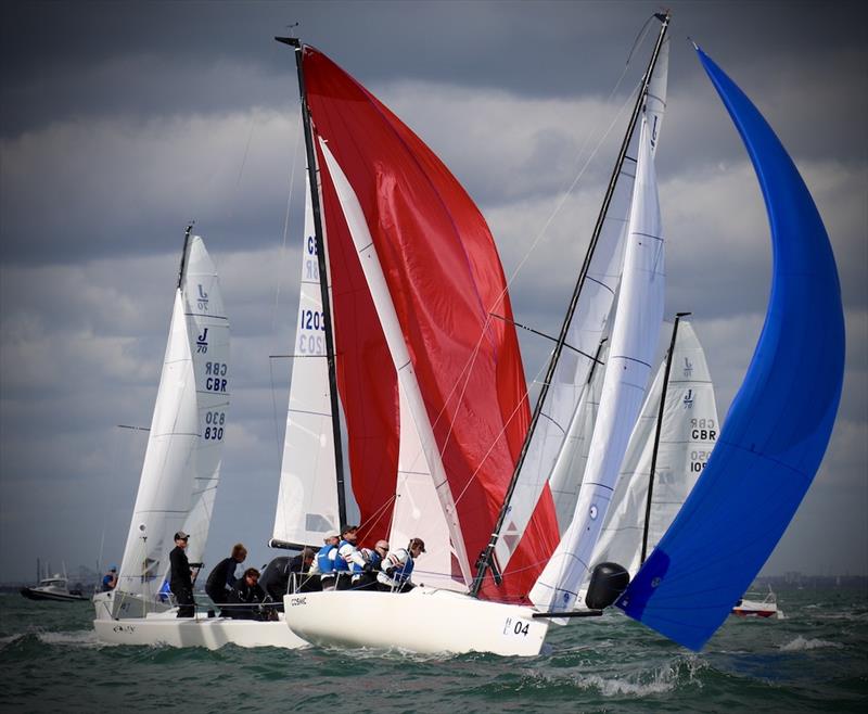 Bow 04 Patrick Liardet's J/70 Cosmic on day 2 of the 2020 J/70 UK National Championship photo copyright Louay Habib taken at Royal Southern Yacht Club and featuring the J70 class