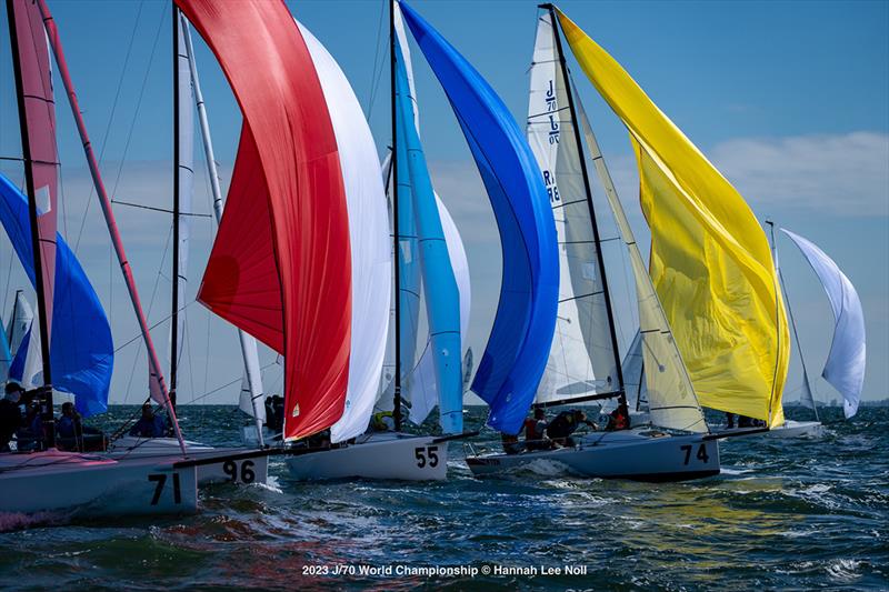 2023 J/70 World Championship - Day 2 photo copyright Hannah Lee Noll taken at St. Petersburg Yacht Club, Florida and featuring the J70 class